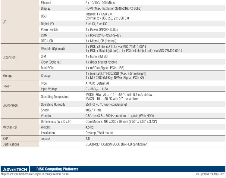 研華MIC-730AI 基于 NVIDIA Jetson? Xavier平臺AI推理服務器
