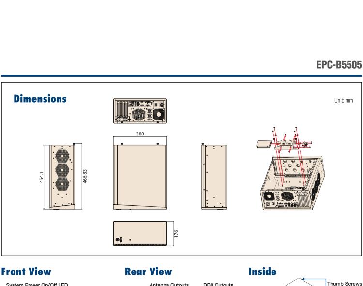 研華EPC-B5505 適配Intel? 第6/7代 Core ? i/Xeon E3系列處理器，搭載H110芯片組。標(biāo)準(zhǔn)4U上架，廣泛適用于各種行業(yè)。