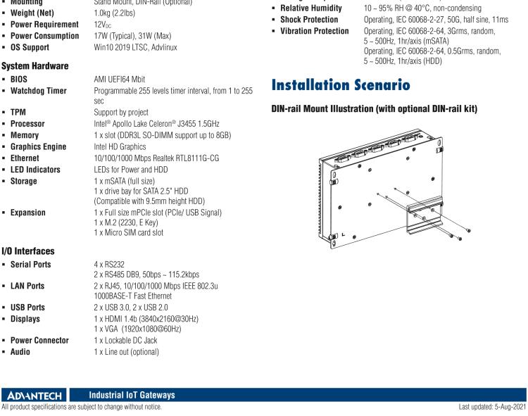 研華UNO-247 搭載 Intel? Celeron? J3455 的物聯網邊緣計算平臺