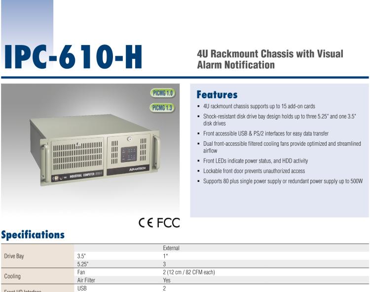 研華IPC-610-H 4U上架式機箱，支持LED指示 & 聲音警報通知