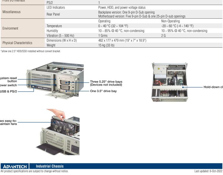 研華IPC-610-H 4U上架式機箱，支持LED指示 & 聲音警報通知