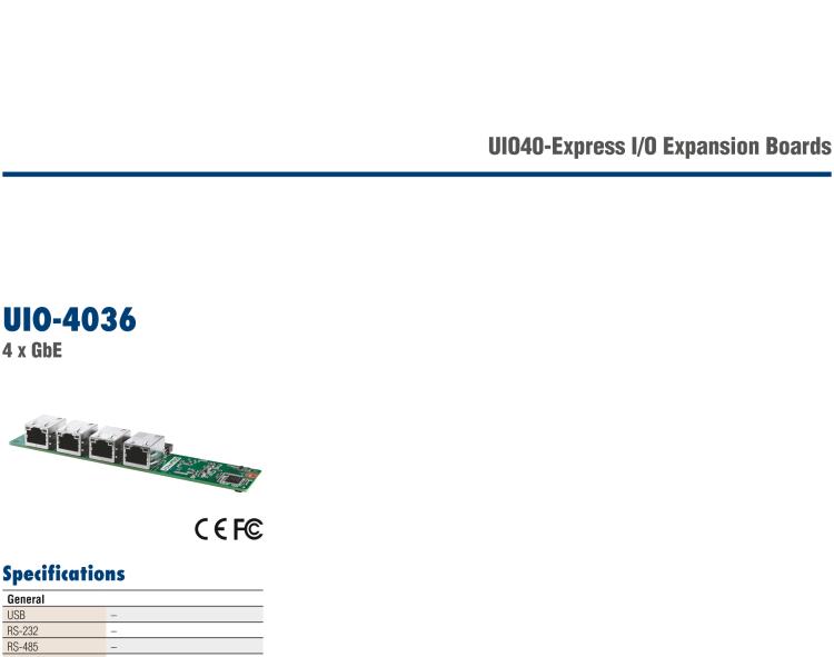 研華UIO-4036 UIO40-Express I/O 擴展卡，支持 4 port GbE Ethernet Hub
