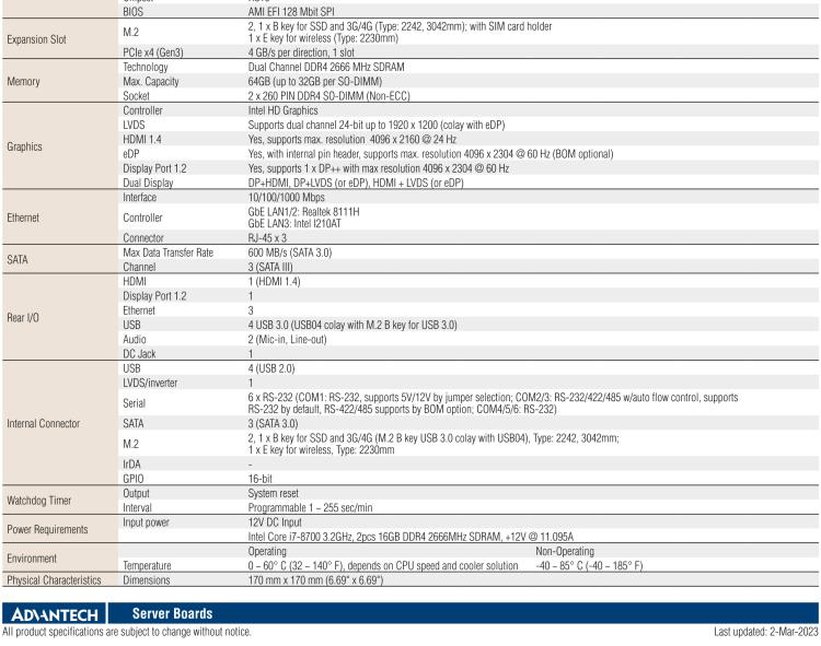 研華AIMB-286 Intel? 第8/9代 Core? i 系列處理器，搭載Intel H310芯片組。超薄設計，結構緊湊。