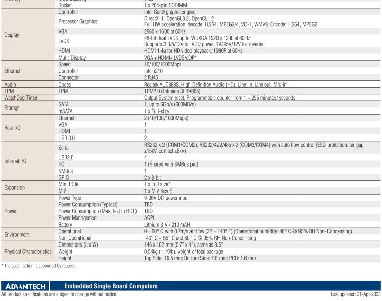 研華PCM-9366 Intel 第六代Atom?奔騰N4200賽揚N3350，3.5寸單板電腦