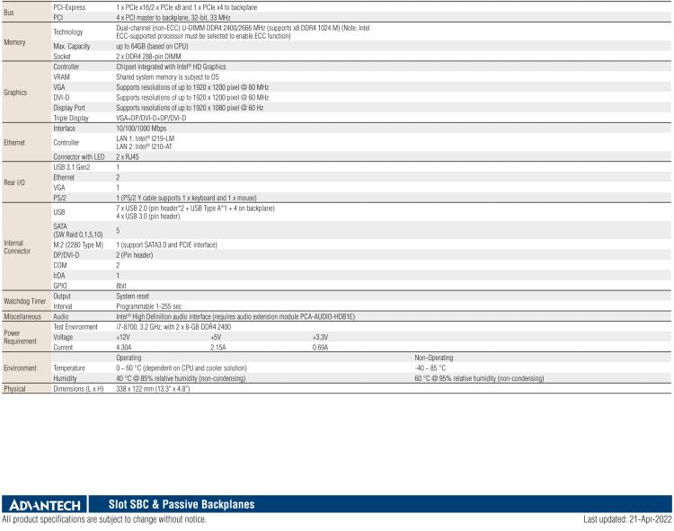 研華PCE-7131 LGA1151第八代Intel? Xeon? E/Core? i7/i5/i3/Pentium? LGA1151 系統主板 帶DDR4, SATA 3.0, USB 3.1, M.2, 雙GbE和三顯