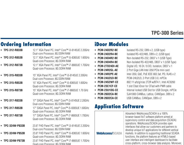 研華TPC-315 15英寸XGA TFT LED LCD觸摸屏電腦，搭載第八代Intel?Core? i3/ i5/ i7處理器，內置8G DDR4 RAM