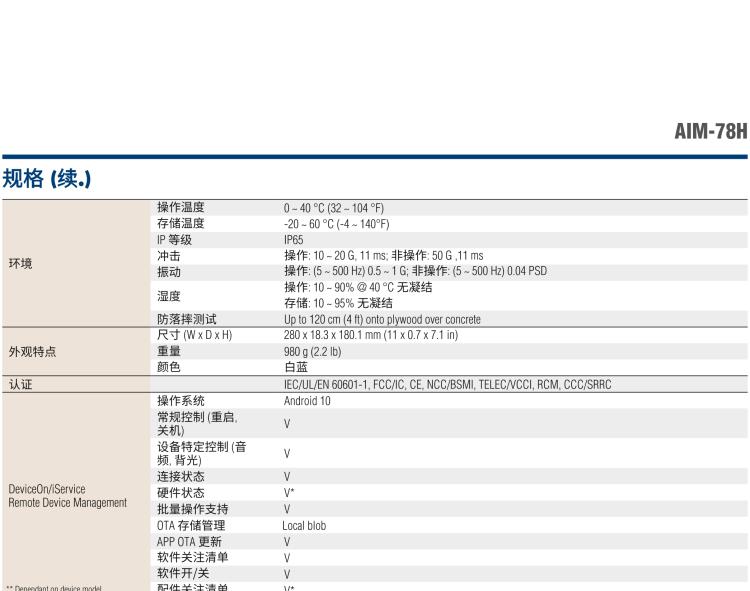 研華AIM-78H 10.1" 醫療平板電腦，搭載高通? 驍龍? 660 處理器, 安卓10