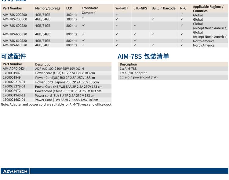 研華AIM-78S 10.1" 工業移動手持平板電腦，搭載高通? 驍龍? 660 處理器, 安卓10操作系統