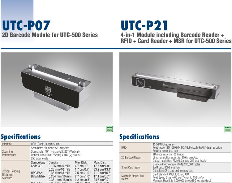 研華UTC-P01 5M 攝像頭模組，適用于 UTC-515/520/532 系列
