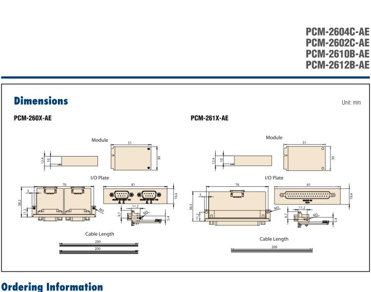 研華PCM-2610B 非隔離RS-232, 4端口，DB9, PCIe I/F
