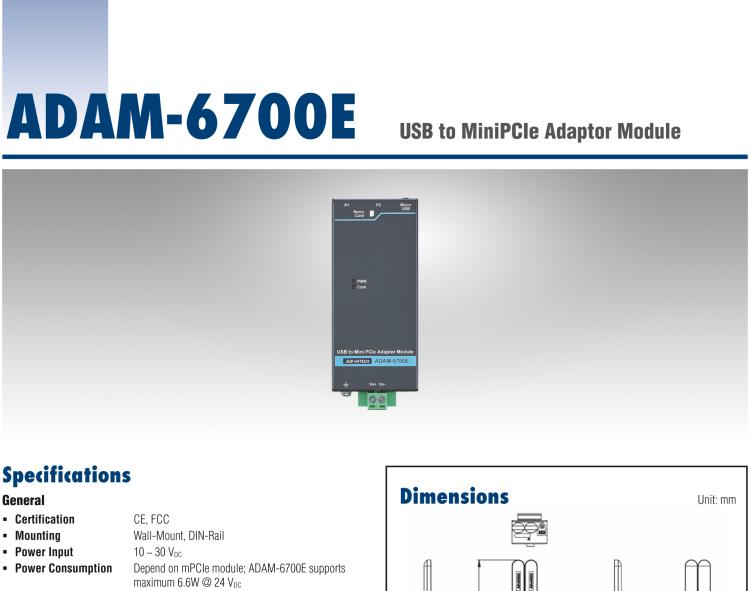 研華ADAM-6700E USB 轉 MiniPCIe 適配器模塊