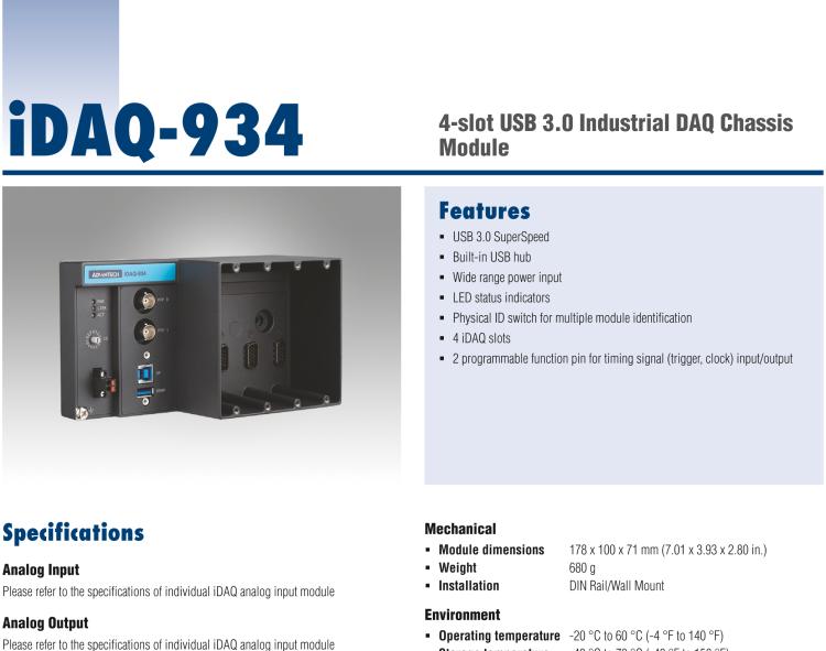 研華iDAQ-934 4插槽USB 3.0工業DAQ機箱